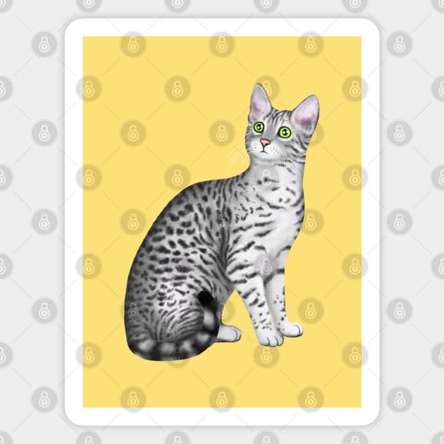 Egyptian Mau (Yellow Background) Magnet by illucalliart